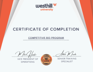 Competitive Bid Program Training Completion Certificate
